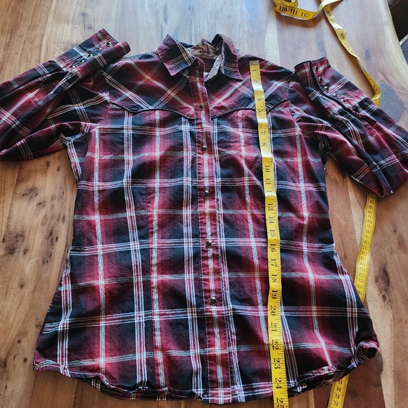 Roper long sleeve plaid western shirt,snap closure 100% cotton size M - Picture 12 of 13